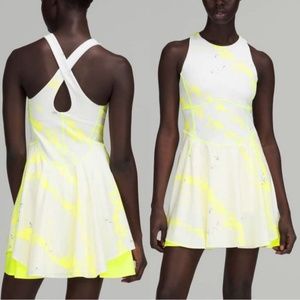 Lululemon Court Crush Tennis Dress in Electric Lemon Multi